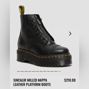 SINCALIR MILLED NAPPA LEATHER PLATFORM BOOTS